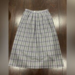 Vtg Pendleton Plaid Virgin Wool Pencil Skirt Pocket Gray plaid Women Size 26 **